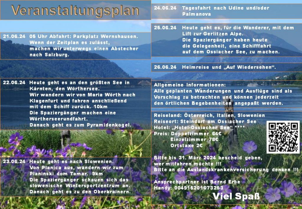 Mehrtagesfahrt 2024 Ossiacher See Teil1