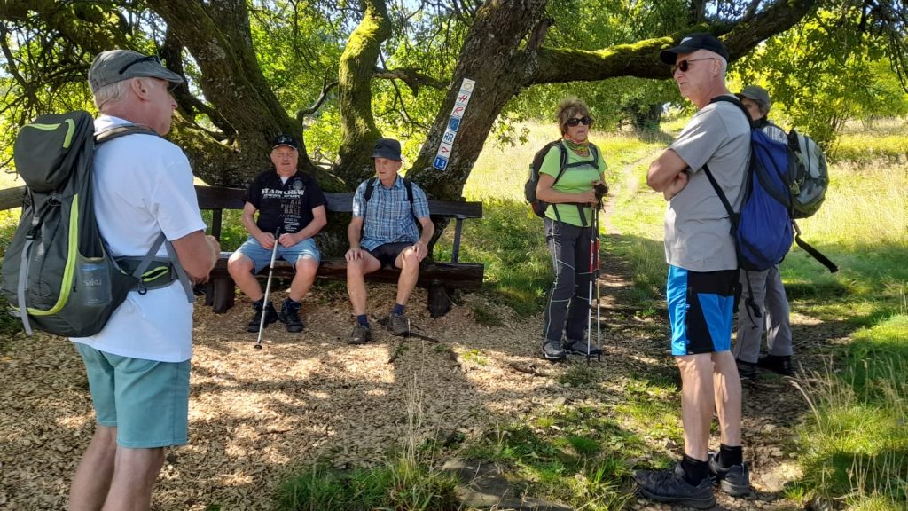 Gruppe von 5 Wanderfreunden (andere Perspektive)